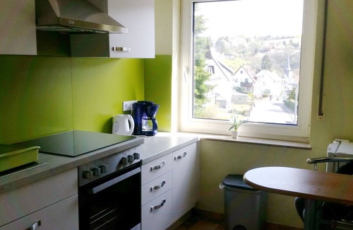 Kroffelbach Apartment | Fantastic view from the spacious balcony.