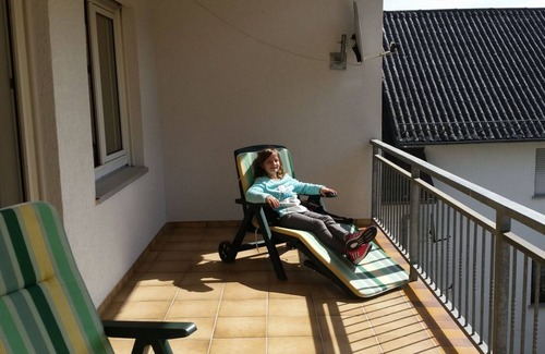Kroffelbach Apartment | Fantastic view from the spacious balcony.