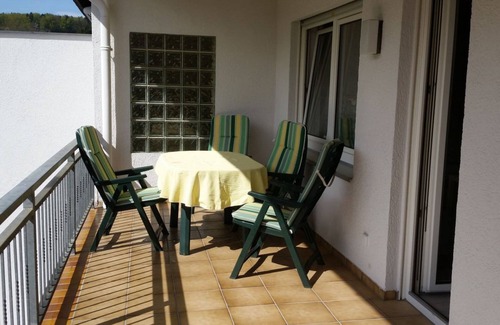 Kroffelbach Apartment | Fantastic view from the spacious balcony.