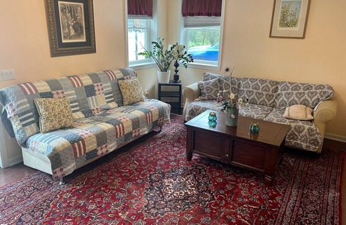 Warwick Apartment | Farms, wineries, trails, king bed & heated floors
