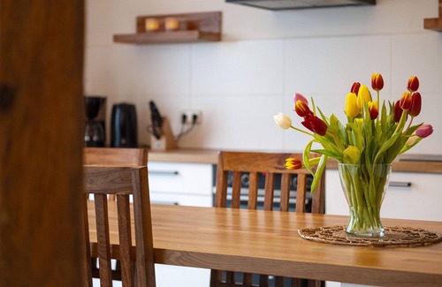Steinbergkirche Apartment | Favorite place by the sea - east barn on Mühlendamm with sea view, stove and sauna