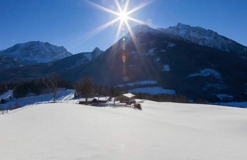 Ramsau bei Berchtesgaden Apartment | Ferienwohnung Watzmann, 1-4 Personen, 42 qm, Dusche/WC, Süd-Westbalkon, TV, 2 Schlafzimmer
