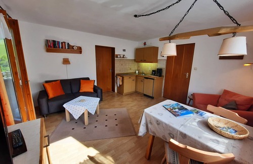 Ramsau Apartment | Ferienwohnung Nr. 1, 1-2 Personen, 45 qm, Dusche/WC, Balkon, TV, 1 Schlafzimmer, Obergeschoss, Nord-Westen
