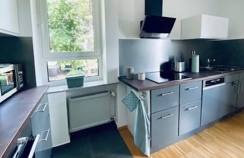 Schippach Apartment | Ferienwohnung Blau mit Balkon - Villa Geisenhof