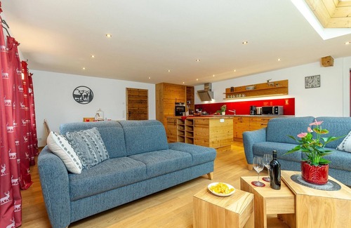 Unterwoessen Apartment | Ferienwohnnung Geigelstein, 103 m², 1-6 Personen, 2 Schlafzimmer, Wohnküche, 2 x Du/WC, Balkon, WLAN
