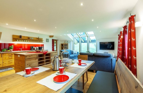 Unterwoessen Apartment | Ferienwohnnung Geigelstein, 103 m², 1-6 Personen, 2 Schlafzimmer, Wohnküche, 2 x Du/WC, Balkon, WLAN