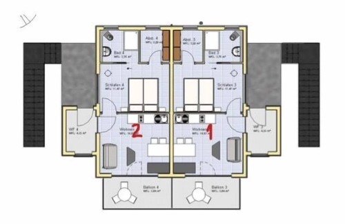 Ebingen Apartment | Ferienwohnung, 41qm mit Balkon und 1 Schlafzimmer für max. 3 Personen