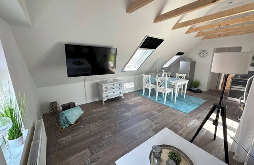 Kreitlapperei Apartment | Ferienwohnung "huus An`t Koornfeld" Dachgeschoss mit Loggia