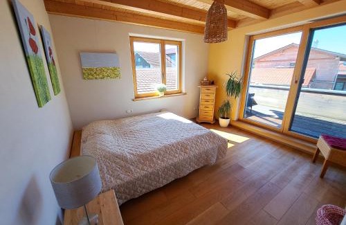 Unterallgau Apartment | FeWo "Alpakaleben" im ökologischen Holzhaus mit traumhafter Aussicht und Alpakas