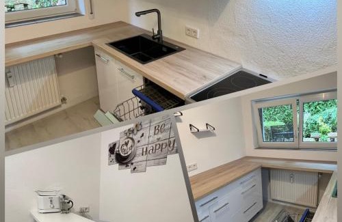 Dornstadt Apartment | FeWo meisteroffice im Sackgässle, ebenerdige ELW 50qm, Terrasse, vollwertige Küche, Nähe Ulm