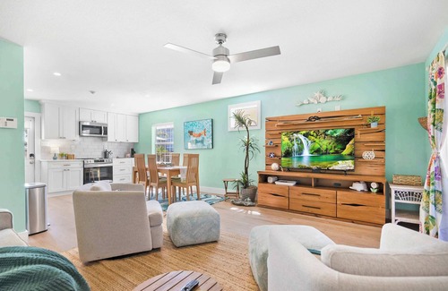 Crescent Beach House | Fire Pit, Tropical Oasis, Steps to Beach, Patio