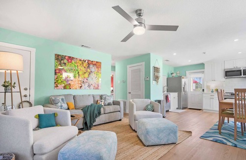 Crescent Beach House | Fire Pit, Tropical Oasis, Steps to Beach, Patio