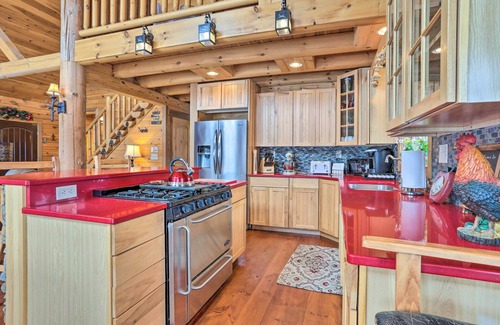 Mt Cobb Villa | Fire Pit & Game Room: Waterfront Poconos Cabin