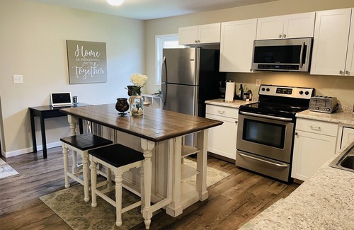 Sylvan Beach House | Fish Creek private dock & fenced in yard. Walk to beach & town