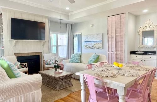 Tybee Island Cottage | FlaminGO Tybee ~ FREE Golf Cart, Hot Tub with Cabana Area + Coastal Marsh Views