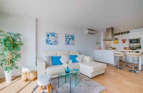 Alcudia Apartment | Flat Blue Attic Beach with Sea View Port Alcudia