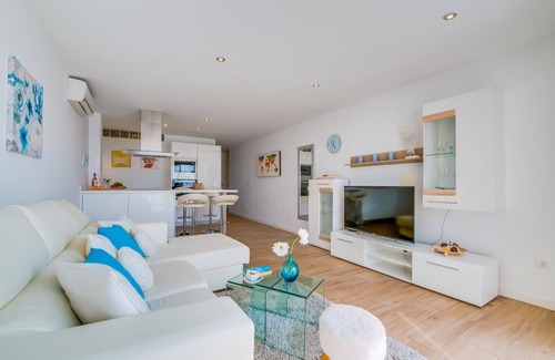Alcudia Apartment | Flat Blue Attic Beach with Sea View Port Alcudia