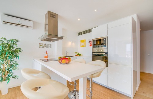 Alcudia Apartment | Flat Blue Attic Beach with Sea View Port Alcudia