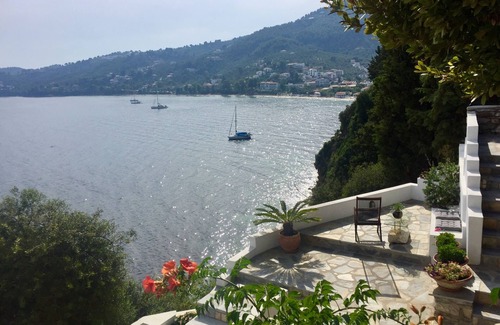 Skiathos Town House | Fully equipped seafront house with spectacular seaview & small beach right below