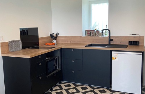 Langouet House | Furnished room with en-suite shower and toilet