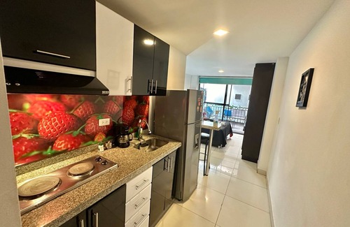 Chapinero Apartment | Furnished studio apartment with patio galerias chapinero super located in.