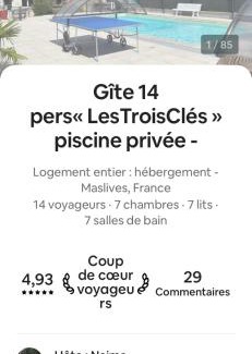 Maslives House | Gîte Les Trois Clés piscine privée 14 pers