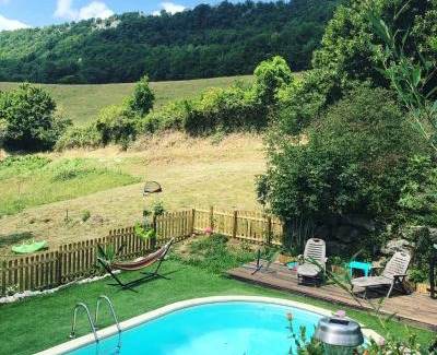 Roquefort-les-Cascades House | Gîte Tanagra : Maison avec piscine et vue exceptionnelle