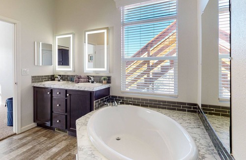 Pinon Hills House | Gated Mtn-View Home with Private Six-Person Hot Tub & Sauna - Dog-Friendly