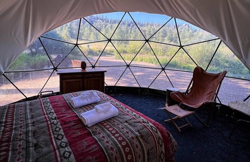 Lake George RV Rental | Gaze at the stars from your bed in a unique dome!