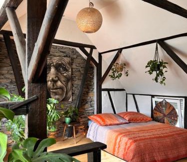 Pellenz Apartment | Gemütliches Dachzimmer mit Kamin