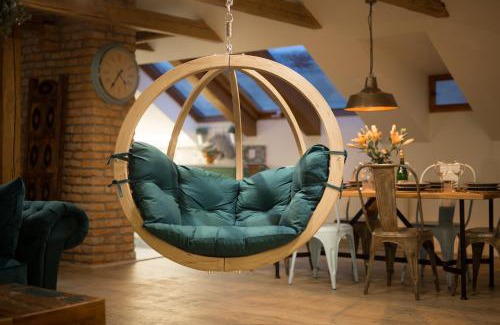 Prague 1 Apartment | Gigantic Boho Chic 3 Bedroom 3 Bathroom Loft with Hanging Chair