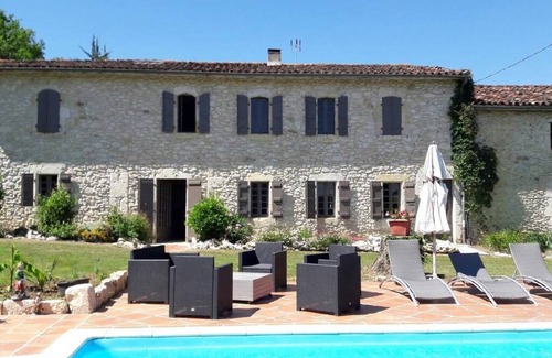 Vic-Fezensac House | Gîte Le Bernes - Pool with view