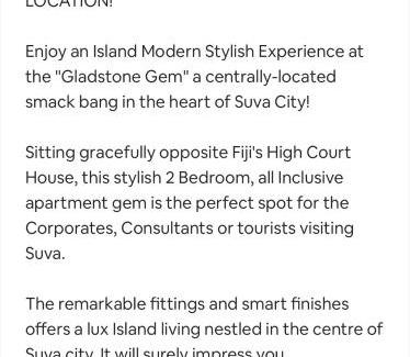 Suva Apartment | Gladstone Gem 2 - Suva CBD 2 Bedroom Apartment