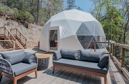 Cherry Log House | Glamp Blue Ridge - Dome 5, Lilith. Escape to a dome on the falls