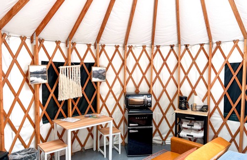 Montrose Cabin | Glamp in style in our 16' yurt, situated on Cedar Creek.