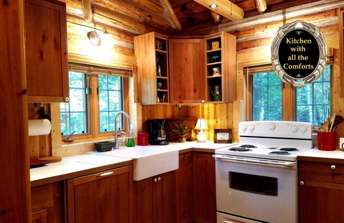Grayling Cabin | Gold Fox Lodge - Romantic Riverfront Log Cabin - A Piece of Michigan History!