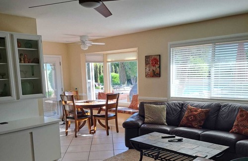 Sun City West House | Golf course view home with a private backyard oasis