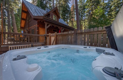 Tahoe Pines House | Gorgeous Cabin Private Hot Tub Walk to Lake Dog OK Fenced-In Yard