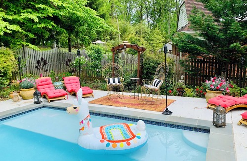 Bethesda House | Gorgeous house & pool Morocco meets Italian villa sleeps 10 indoor outdoor style