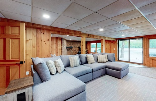 Hubbardton House | Gorgeous lakefront gem with private dock, deck, firepit, grill, fireplace & WiFi