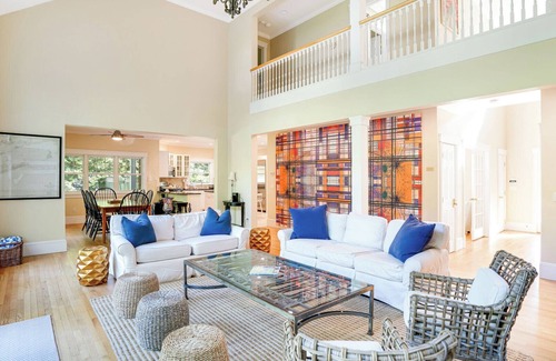 Wainscott Woods House | Gourmet Eat-In Kitchen, Master Suite, Fieldstone Patios