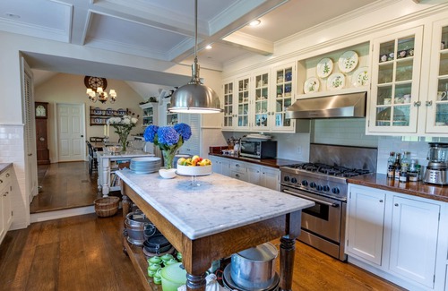 Sagaponack House | Gourmet Marble and Mahogany Chef's Kitchen, Gym, Media Room, Terraces,.