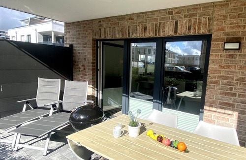 Dahme Apartment | Great apartment with terrace and 2 bedrooms, sun loungers, close to the beach