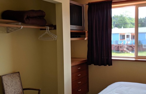 Sointula House | Great family room with a view of downtown Sointula! Full kitchen available.