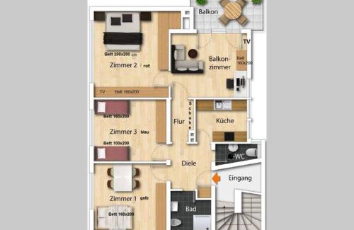 Roesrath Apartment | Große Wohnung 20 km von Köln bis zu 17 Personen
