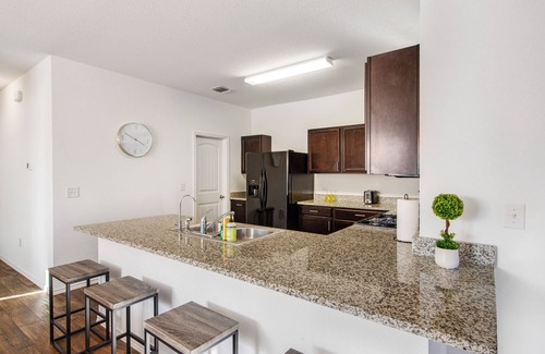 Austin House | Ground-floor home with foosball table, washer/dryer, AC, enclosed patio & WiFi