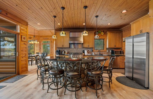 Scottsville House | Group Gather 3 Level Cabin overlooking lake, game, private hot tub, w/d, 2 decks