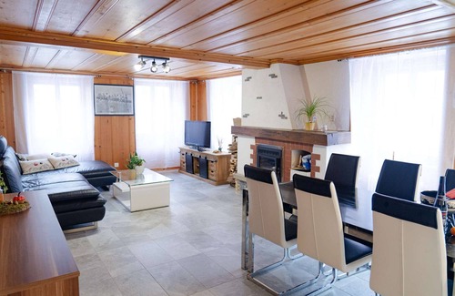 Albeuve House | Gruyère House with Fireplace and Views of the Alps