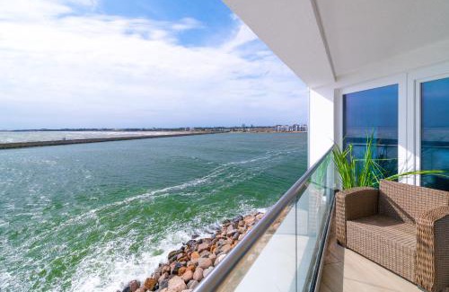 Kappeln Apartment | Hafenloge - Ostseeblick, Terrasse, erste Reihe, Fahrstuhl