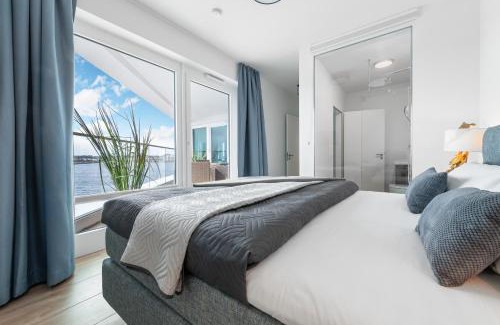 Kappeln Apartment | Hafenloge - Ostseeblick, Terrasse, erste Reihe, Fahrstuhl